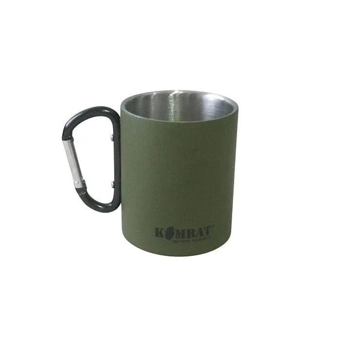 Kombat | Carabiner Stainless Steel Mug | Olive Green