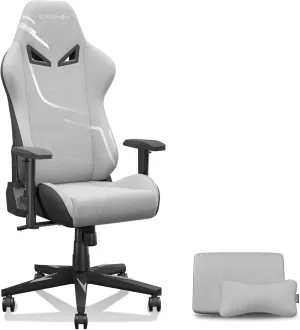 KORNOX Gaming Chair Ergonomic Fabric for Adults, Office Chair High Back,Desk Chair Racing,Task Chair Cloth Adjustable Swivel,Game Chair with Headrest and Lumbar Support for Teens,Silver Grey