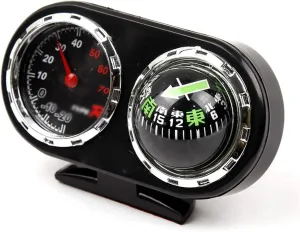 KouRy Multifunction Car Thermometer, Compass, High Precision Modification Creative Compass, Indoor Car Interior Products, Mute