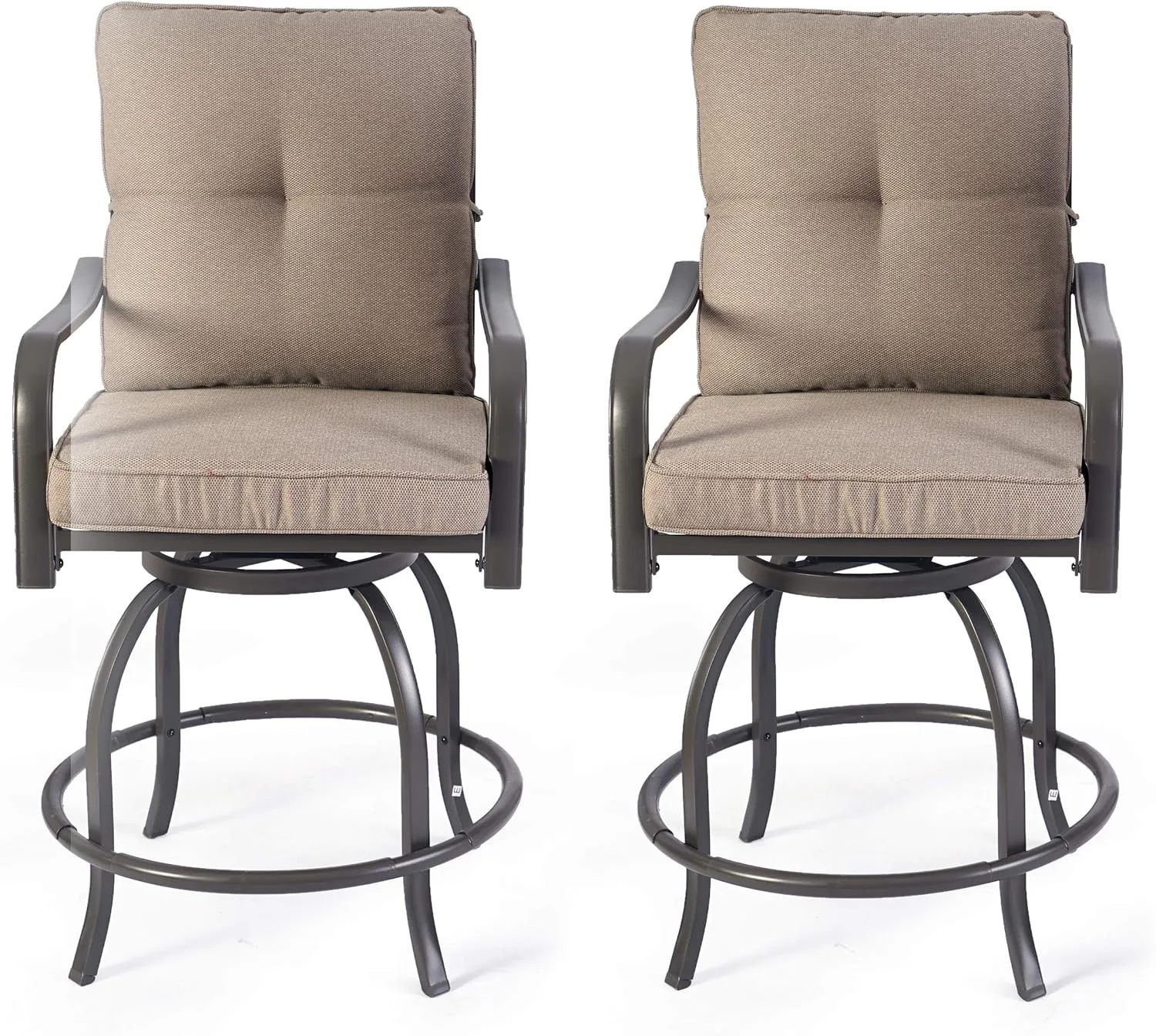 Kozyard Isabella High Swivel Bar Stools/Chair Set for Home Patio, Back Yard, Cafes, Bistro, Restaurants and Chic Bars (Beige)