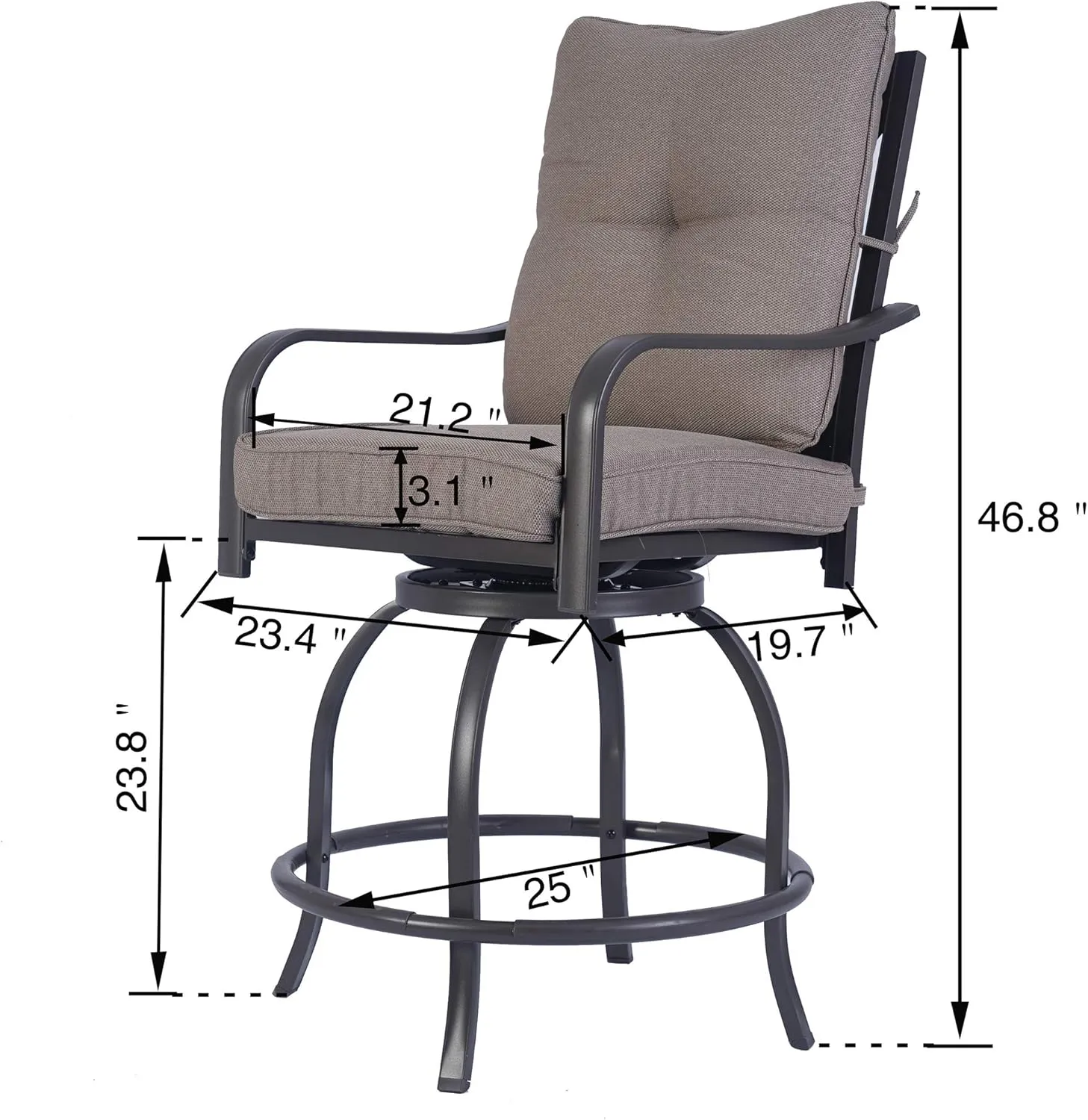Kozyard Isabella High Swivel Bar Stools/Chair Set for Home Patio, Back Yard, Cafes, Bistro, Restaurants and Chic Bars (Beige)