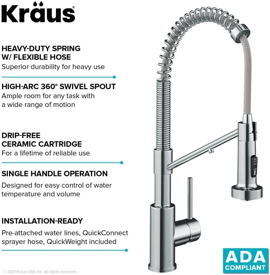 Kraus Bolden 2-in-1 Pull-Down Single Handle Kitchen Sink Filter Water Faucet for Reverse Osmosis or Water Filtration System in Chrome, KFF-1610CH