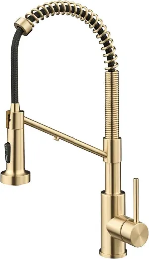 Kraus Bolden 2-in-1 Pull-Down Single Handle Kitchen Sink Filter Water Faucet for Reverse Osmosis or Water Filtration System in Spot-Free Antique Champagne Bronze, KFF-1610SFACB