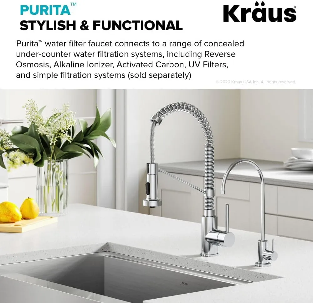 KRAUS Purita 100% Lead-Free Kitchen Water Filter Faucet in Chrome, FF-100CH