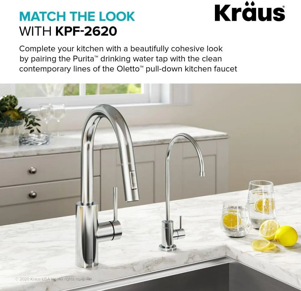 KRAUS Purita 100% Lead-Free Kitchen Water Filter Faucet in Chrome, FF-100CH