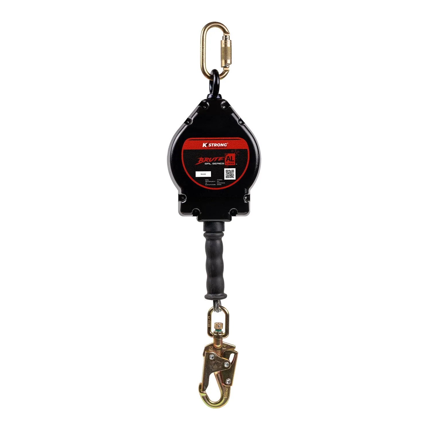 KStrong UFS480020 BRUTE-AL 20 ft. Aluminum Housing Cable SRL with snap hook, Includes installation carabiner and tagline