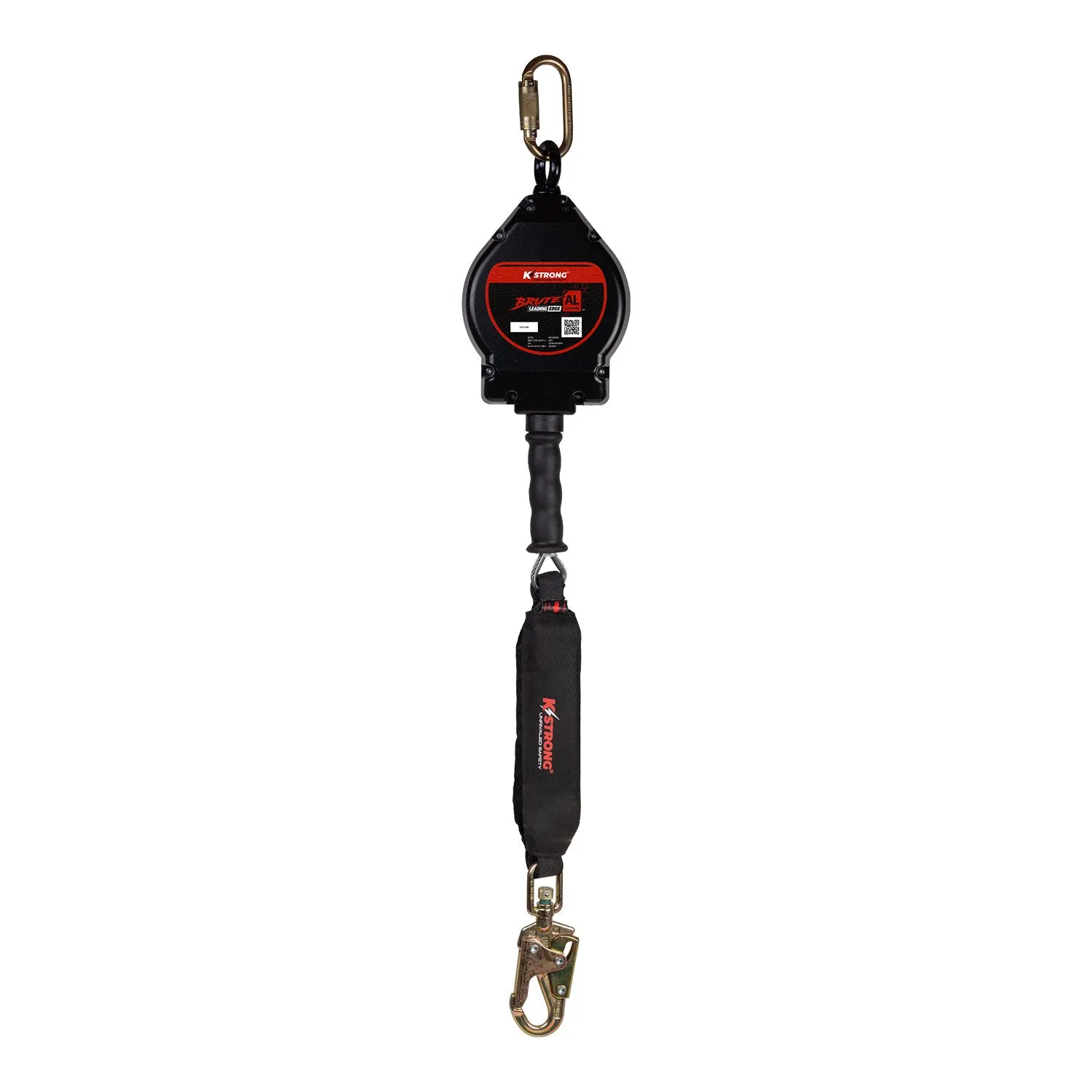 KStrong UFS480020L BRUTE-AL LE 20 ft Aluminum Housing Cable SRL with swivel snap hook. Includes installation carabiner and tagline
