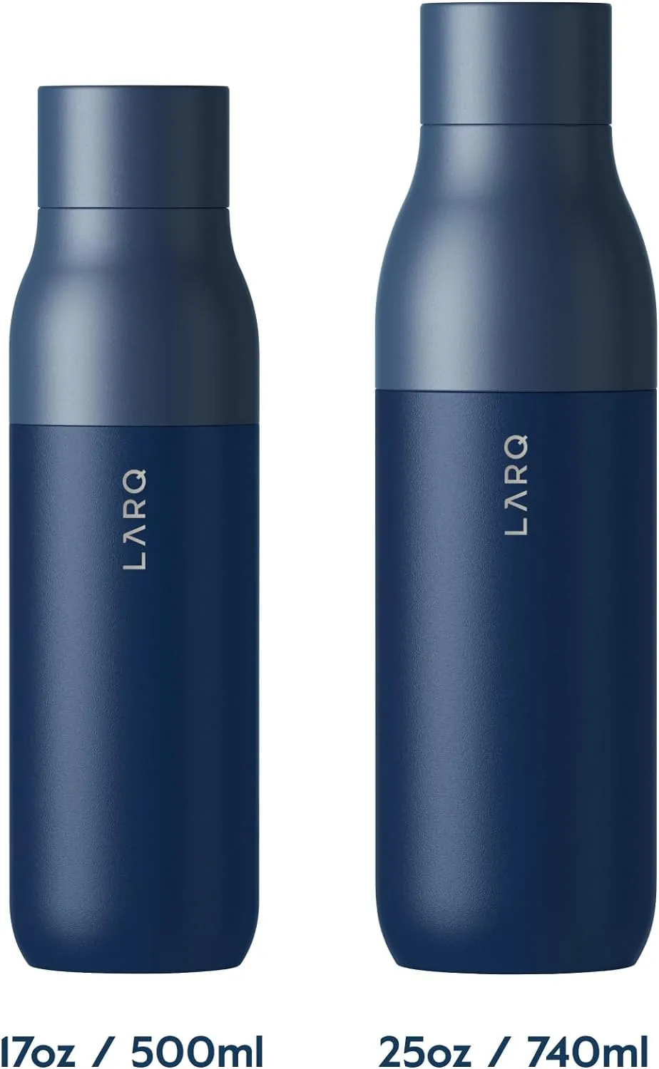 LARQ Twist Top 17 oz - Insulated Stainless Steel Water Bottle | Thermos, BPA Free | Reusable for Camping, Office, and Travel | Keep Drinks Cold and Hot, Monaco Blue