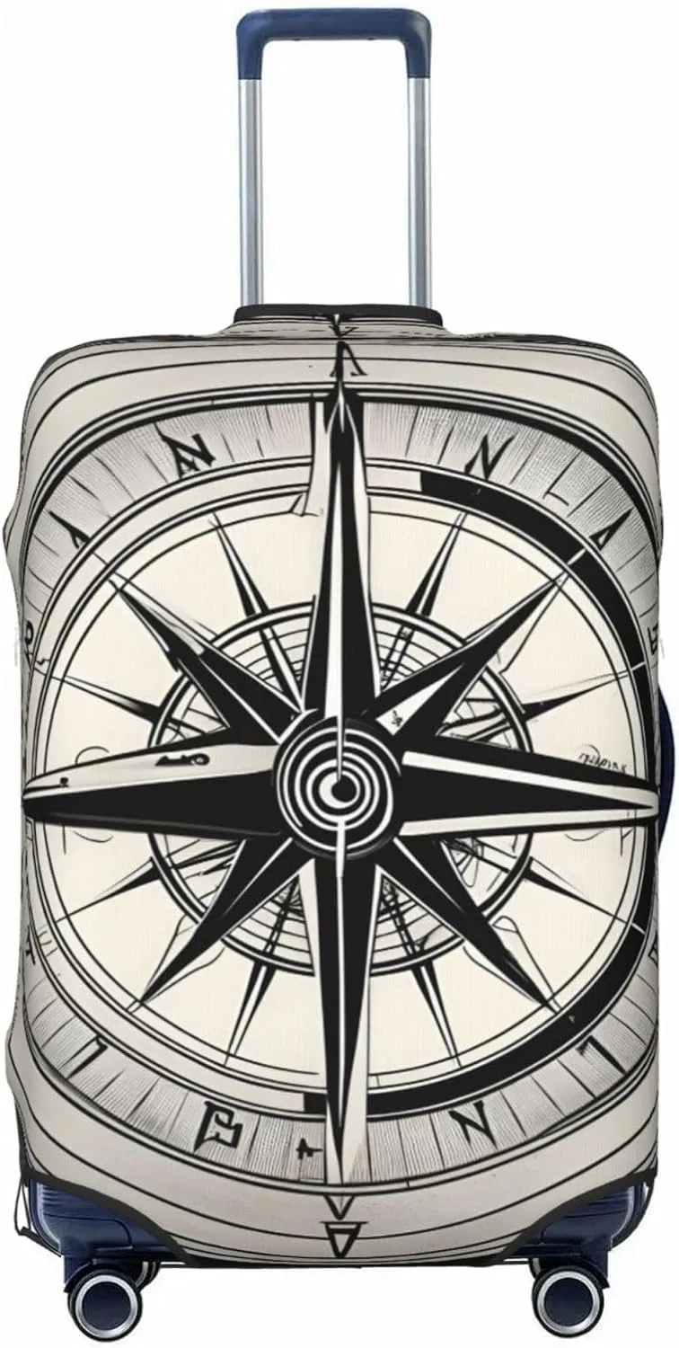 Law of the Compass Navigation 1 Print Suitcase Covers Personalized Luggage Protector Elastic Washable Travel Gear Cover