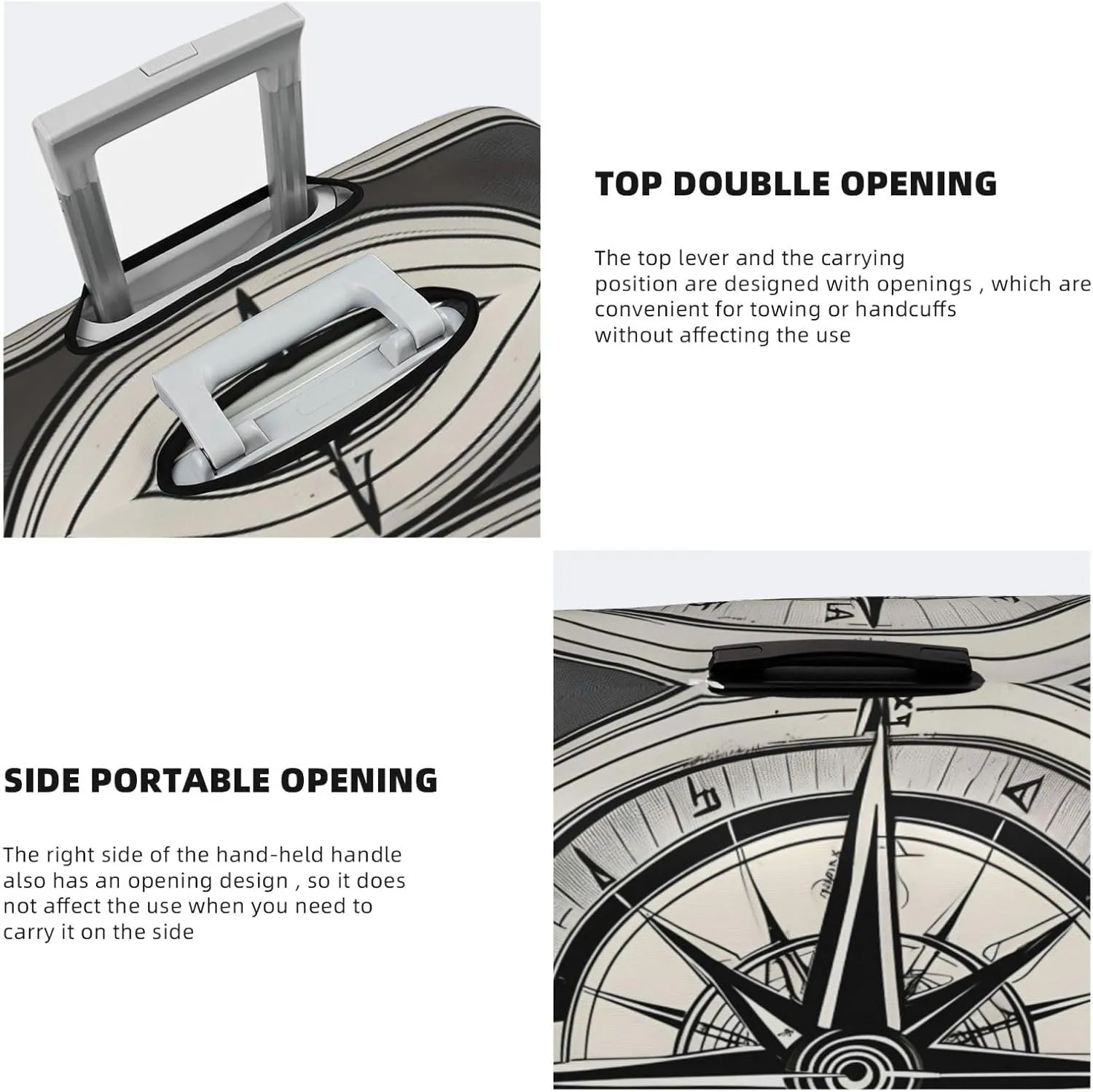 Law of the Compass Navigation 1 Print Suitcase Covers Personalized Luggage Protector Elastic Washable Travel Gear Cover