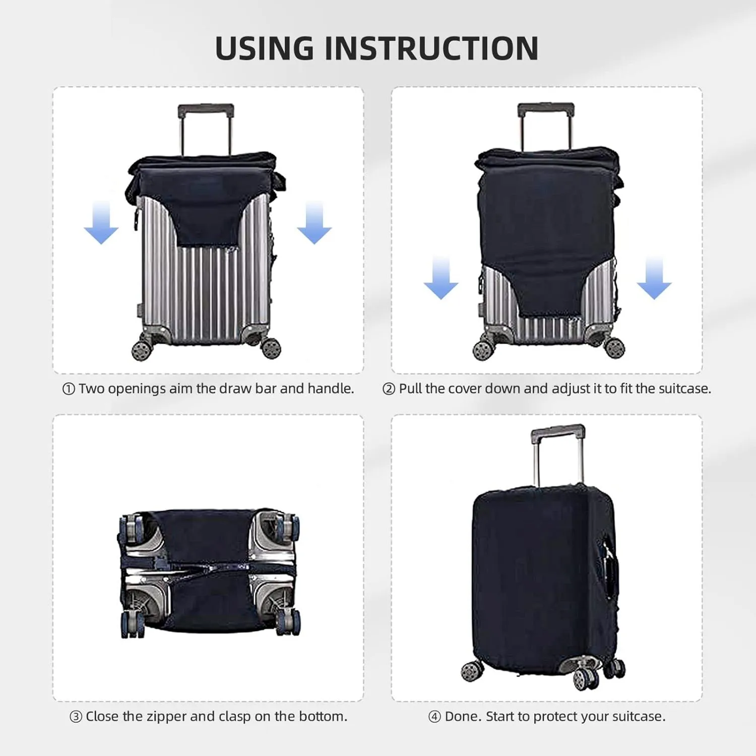 Law of the Compass Navigation 1 Print Suitcase Covers Personalized Luggage Protector Elastic Washable Travel Gear Cover
