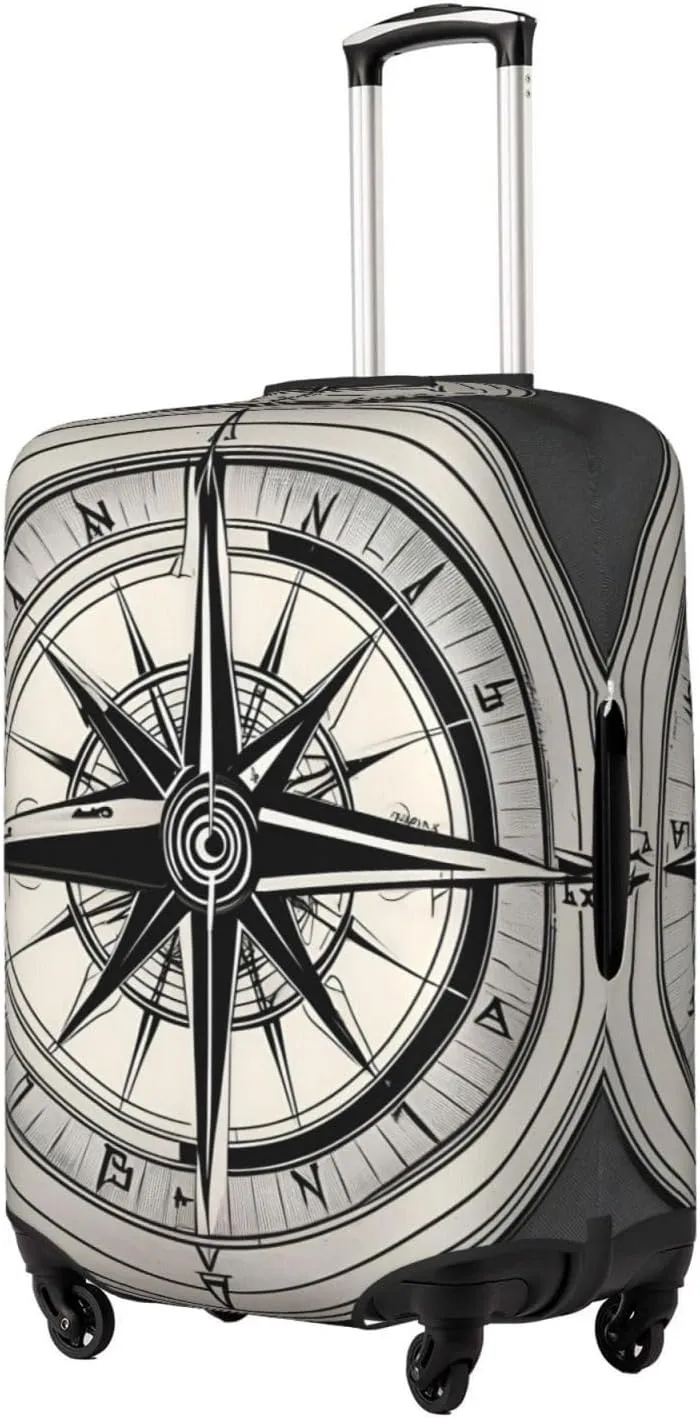 Law of the Compass Navigation 1 Print Suitcase Covers Personalized Luggage Protector Elastic Washable Travel Gear Cover