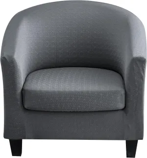 Lellen Club Chair Slipcover with Seat Cushion Cover Round Tub Chair Slipcovers Barrel Chair Cover Arm Protector Armchair Covers Reusable Stretch Sofa Covers for Living Room Bedroom Office Dining Room