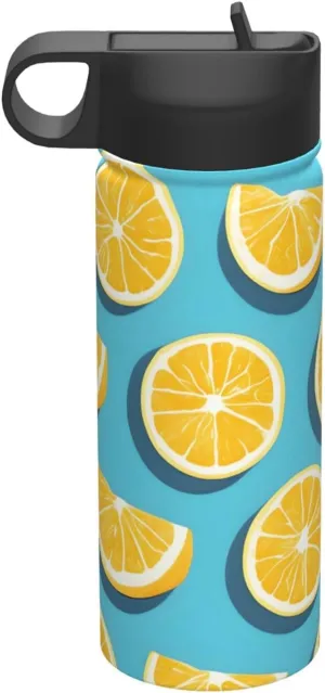 Lemon wedges Travel insulated water bottle (18 oz), a must-have for camping, fitness and hiking