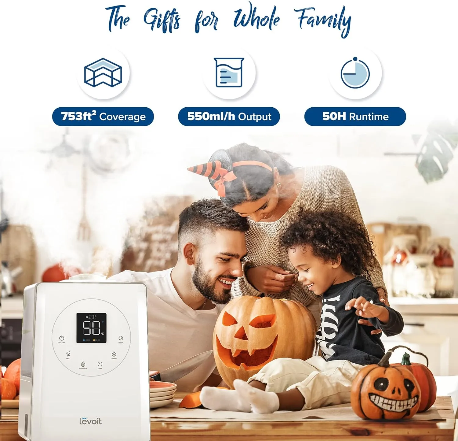LEVOIT LV600S Smart Warm and Cool Mist Humidifiers for Home Bedroom Large Room, (6L) 753ft² Coverage, Quickly & Evenly Humidify Whole House, Easy Top Fill, App & Voice Control - Quiet Sleep Mode