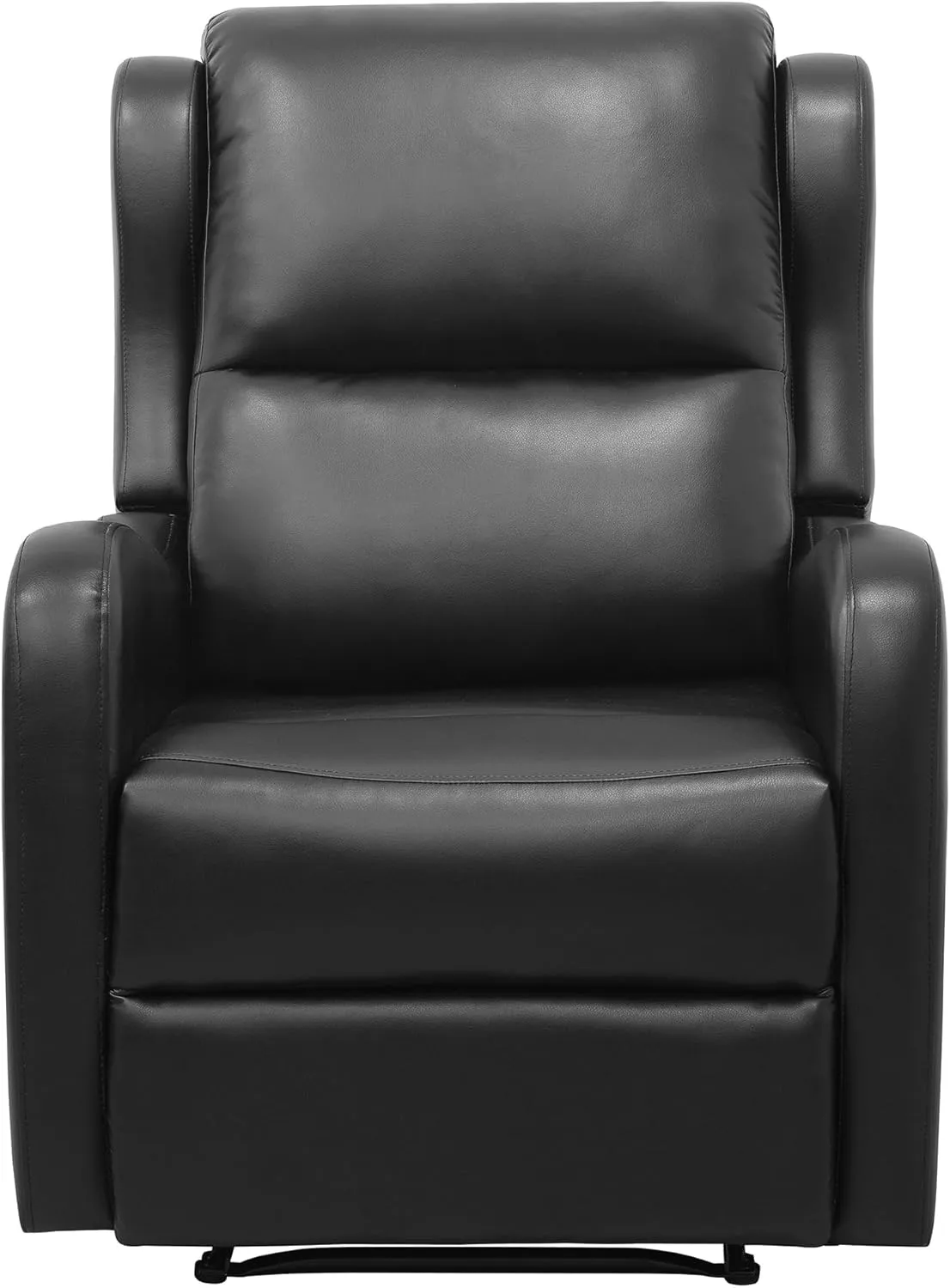 Lexicon Manual Recliner Chair, Reclining Sofa Chair, Home Theater Seating, Wall Hugger, Manual Recliner for Living Room/Office/Apartment, Easy Assembly, Black Faux Leather