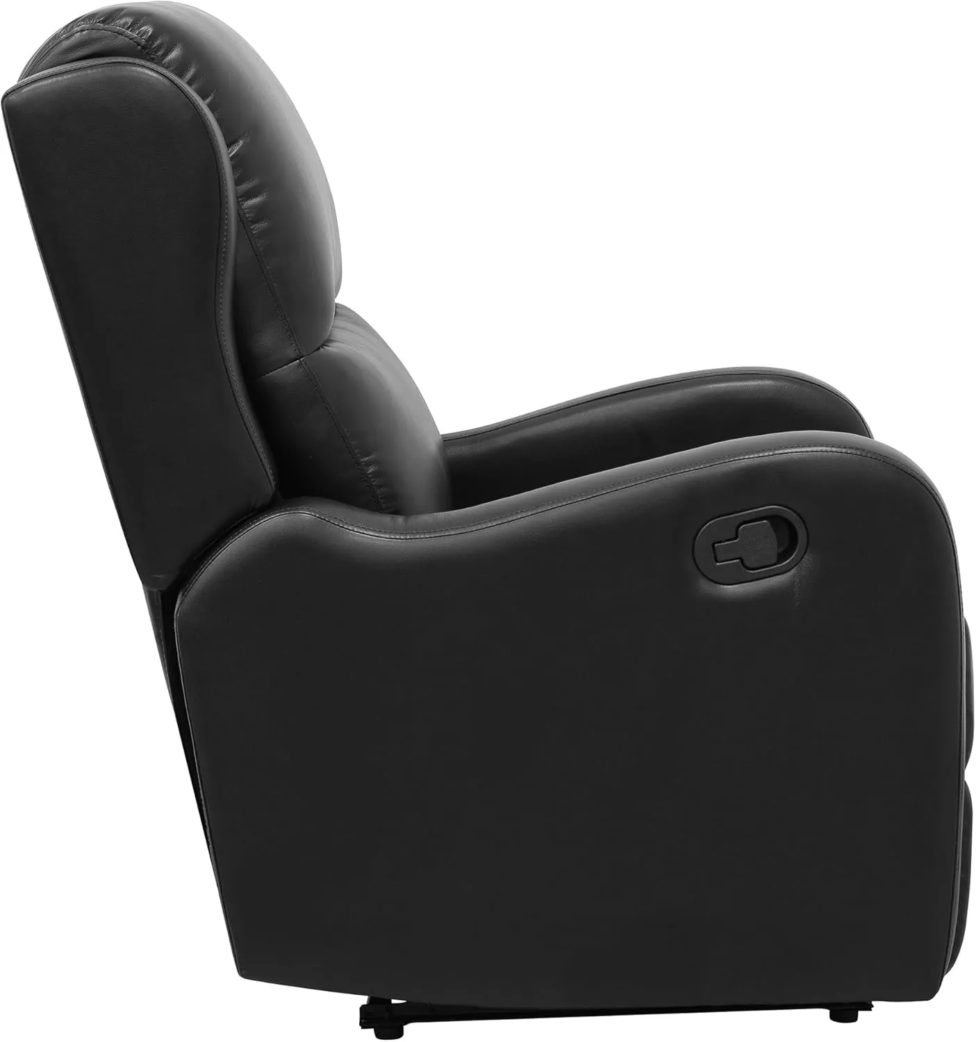 Lexicon Manual Recliner Chair, Reclining Sofa Chair, Home Theater Seating, Wall Hugger, Manual Recliner for Living Room/Office/Apartment, Easy Assembly, Black Faux Leather