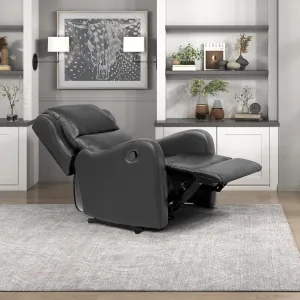 Lexicon Manual Recliner Chair, Reclining Sofa Chair, Home Theater Seating, Wall Hugger, Manual Recliner for Living Room/Office/Apartment, Easy Assembly, Black Faux Leather