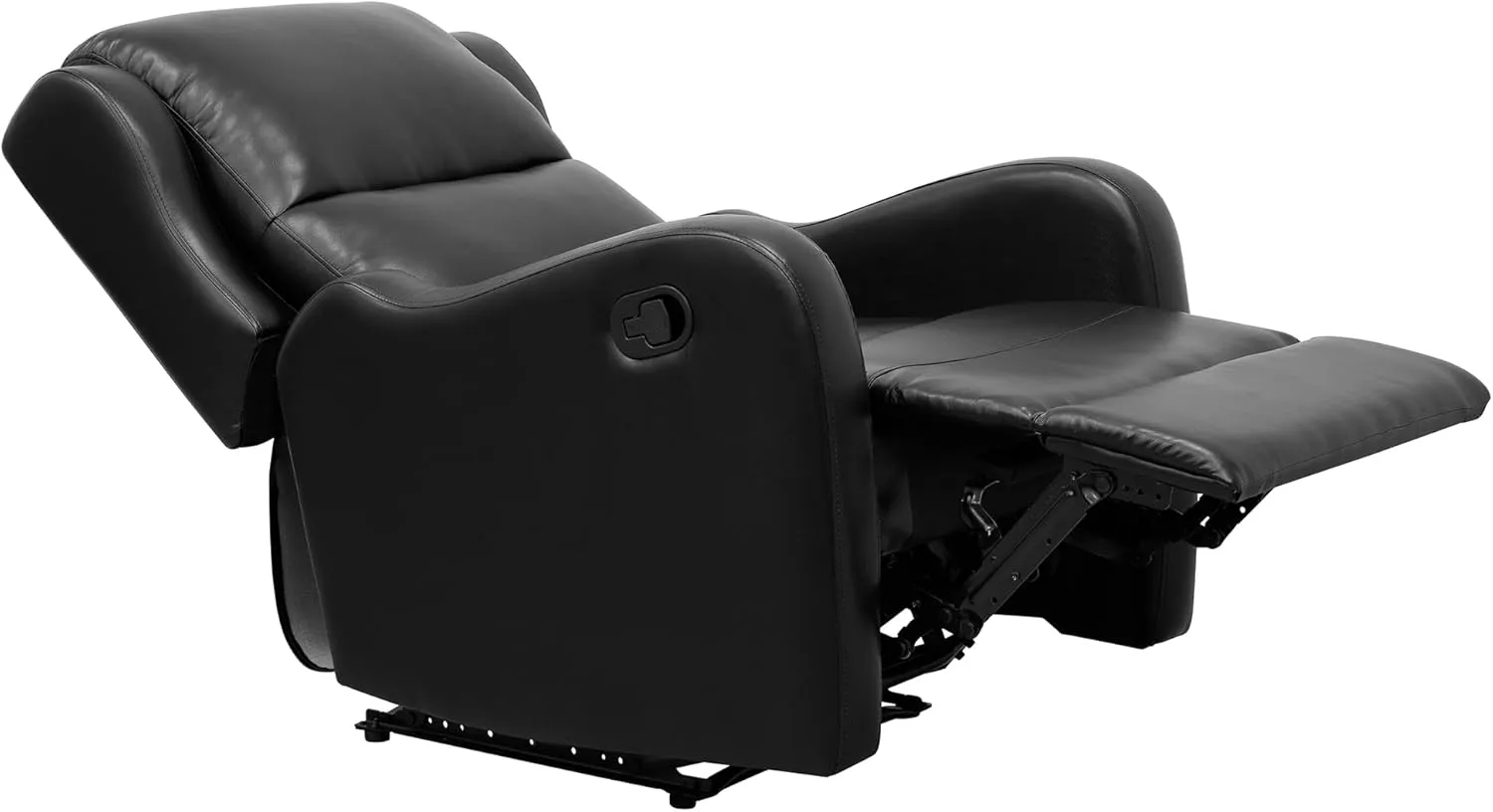 Lexicon Manual Recliner Chair, Reclining Sofa Chair, Home Theater Seating, Wall Hugger, Manual Recliner for Living Room/Office/Apartment, Easy Assembly, Black Faux Leather