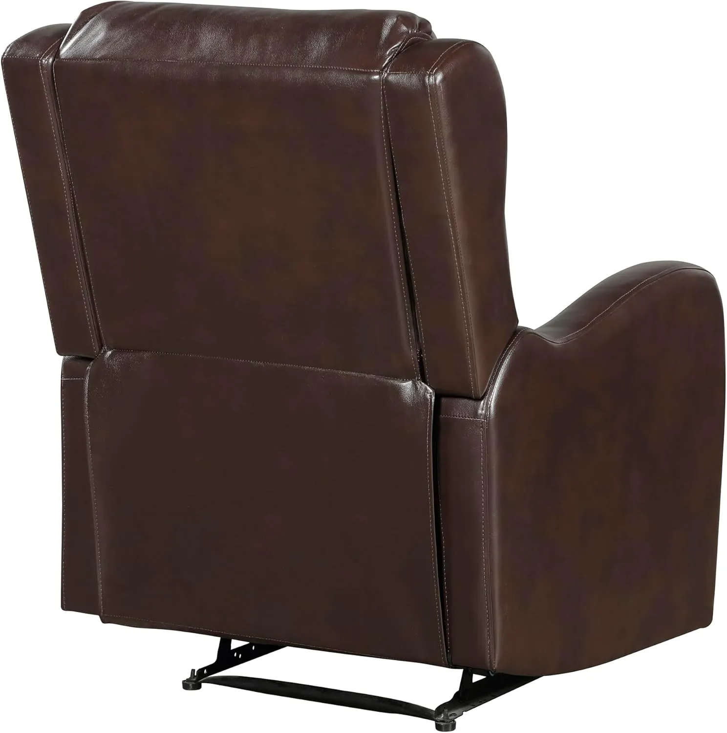 Lexicon Manual Recliner Chair, Reclining Sofa Chair, Home Theater Seating, Wall Hugger, Manual Recliner for Living Room/Office/Apartment, Easy Assembly, Brown Faux Leather