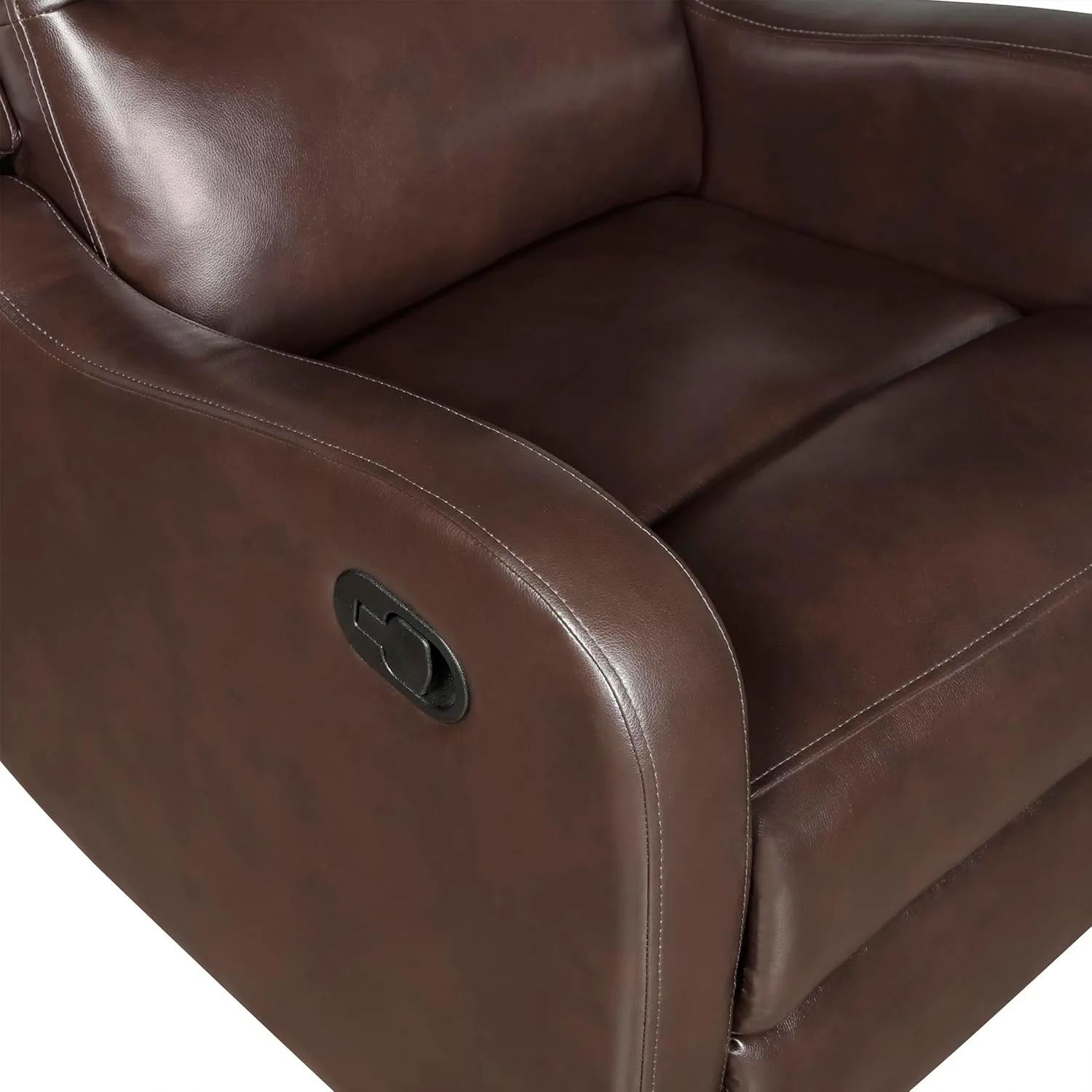 Lexicon Manual Recliner Chair, Reclining Sofa Chair, Home Theater Seating, Wall Hugger, Manual Recliner for Living Room/Office/Apartment, Easy Assembly, Brown Faux Leather