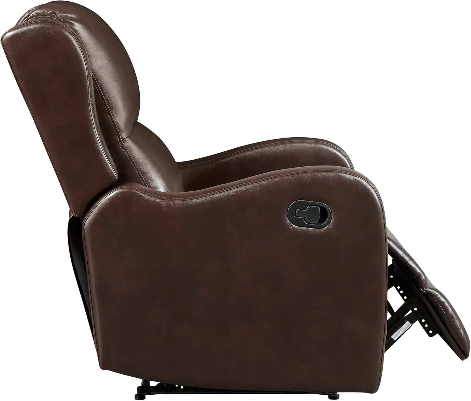 Lexicon Manual Recliner Chair, Reclining Sofa Chair, Home Theater Seating, Wall Hugger, Manual Recliner for Living Room/Office/Apartment, Easy Assembly, Brown Faux Leather