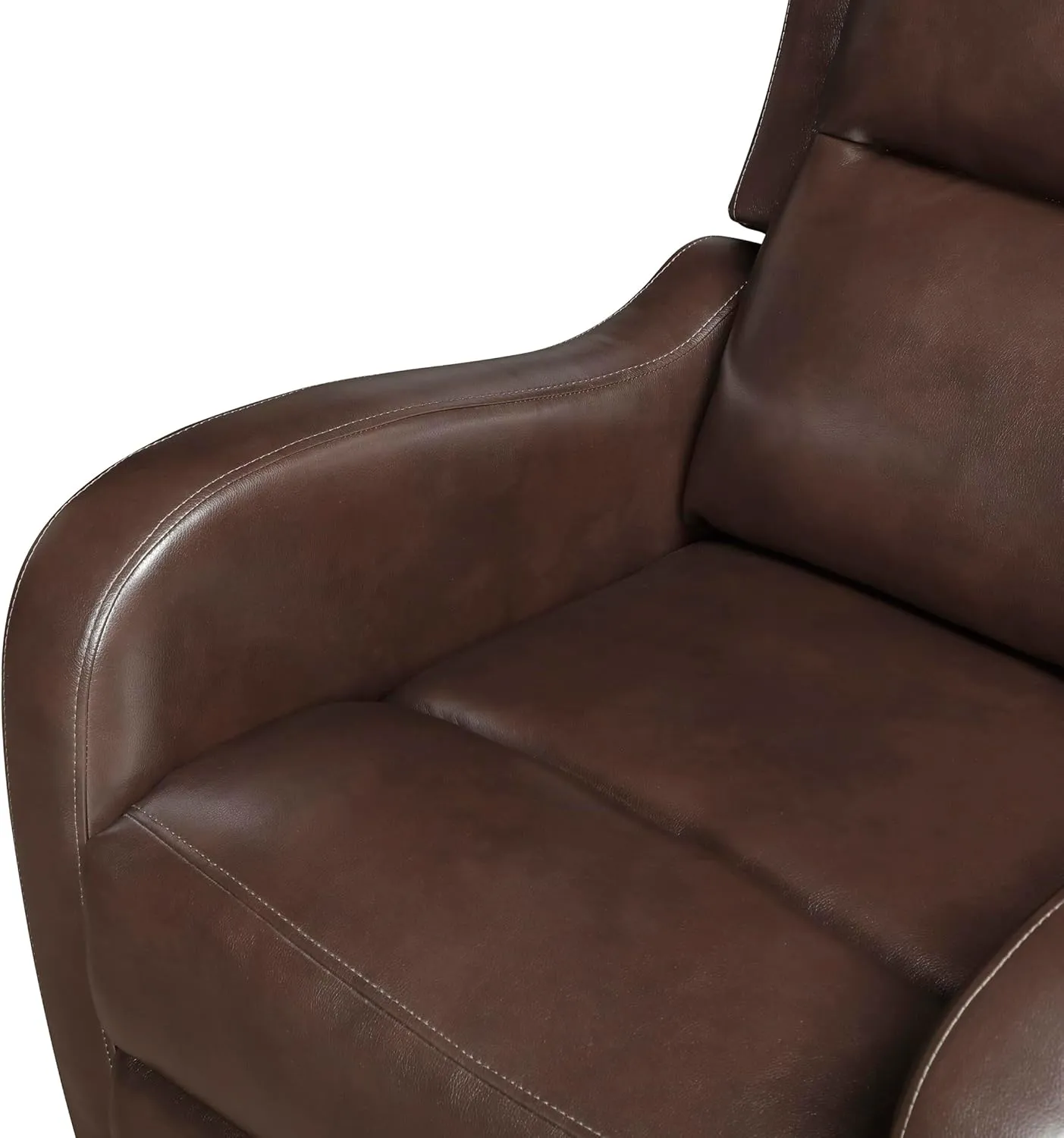 Lexicon Manual Recliner Chair, Reclining Sofa Chair, Home Theater Seating, Wall Hugger, Manual Recliner for Living Room/Office/Apartment, Easy Assembly, Brown Faux Leather