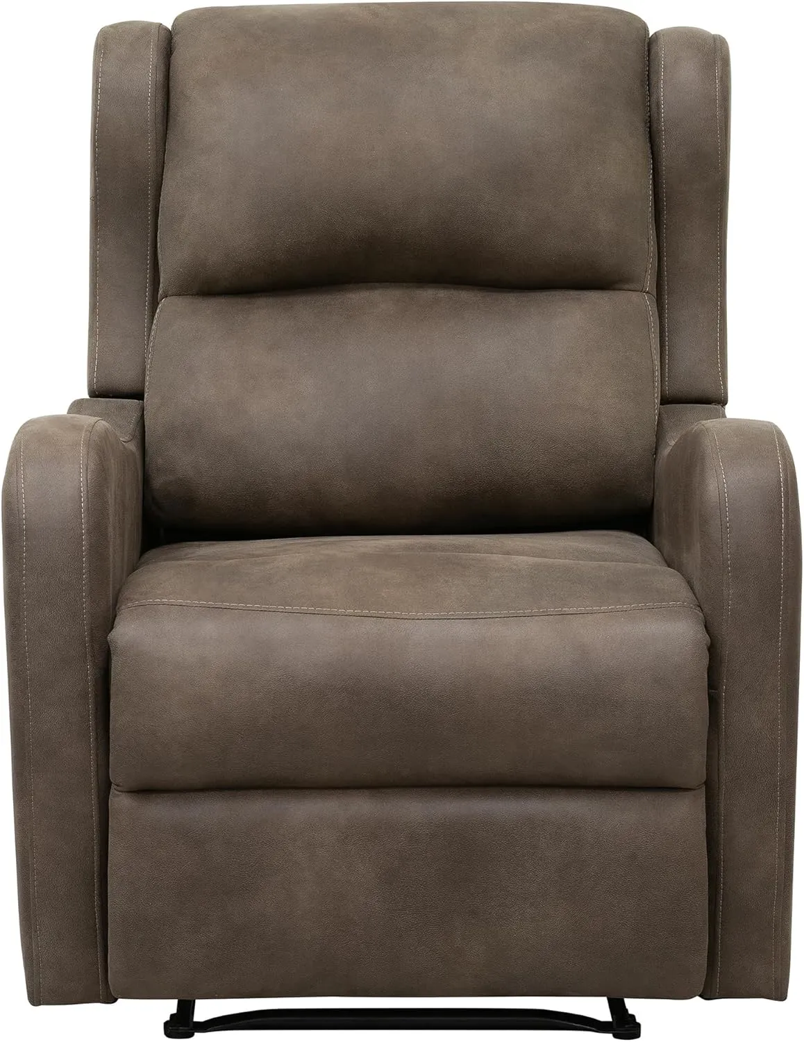 Lexicon Manual Recliner Chair, Reclining Sofa Chair, Home Theater Seating, Wall Hugger, Manual Recliner for Living Room/Office/Apartment, Easy Assembly, Brown Polished Microfiber