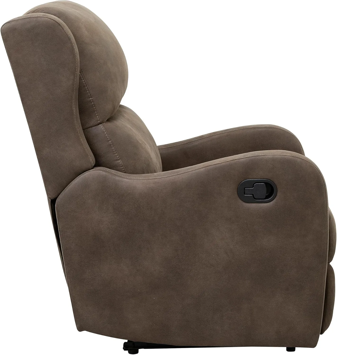 Lexicon Manual Recliner Chair, Reclining Sofa Chair, Home Theater Seating, Wall Hugger, Manual Recliner for Living Room/Office/Apartment, Easy Assembly, Brown Polished Microfiber