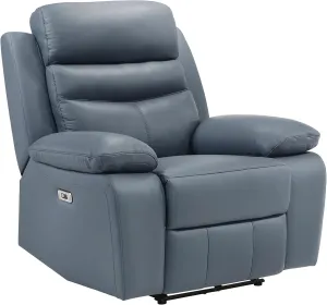 Lexicon Recliner Chair Living Room Leather Reclining Sofa Chair, Home Theater Seating, Wall Hugger Recliner, Power Recliner Sofa Chair for Living Room/Office/Apartment, Blue