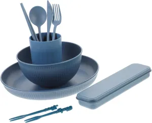 LIFKOME Multi-purpose Camping Utensils Set Bamboo Fork Spoon Noodle Bowl Chopsticks Reusable Salad Tableware Easy Clean