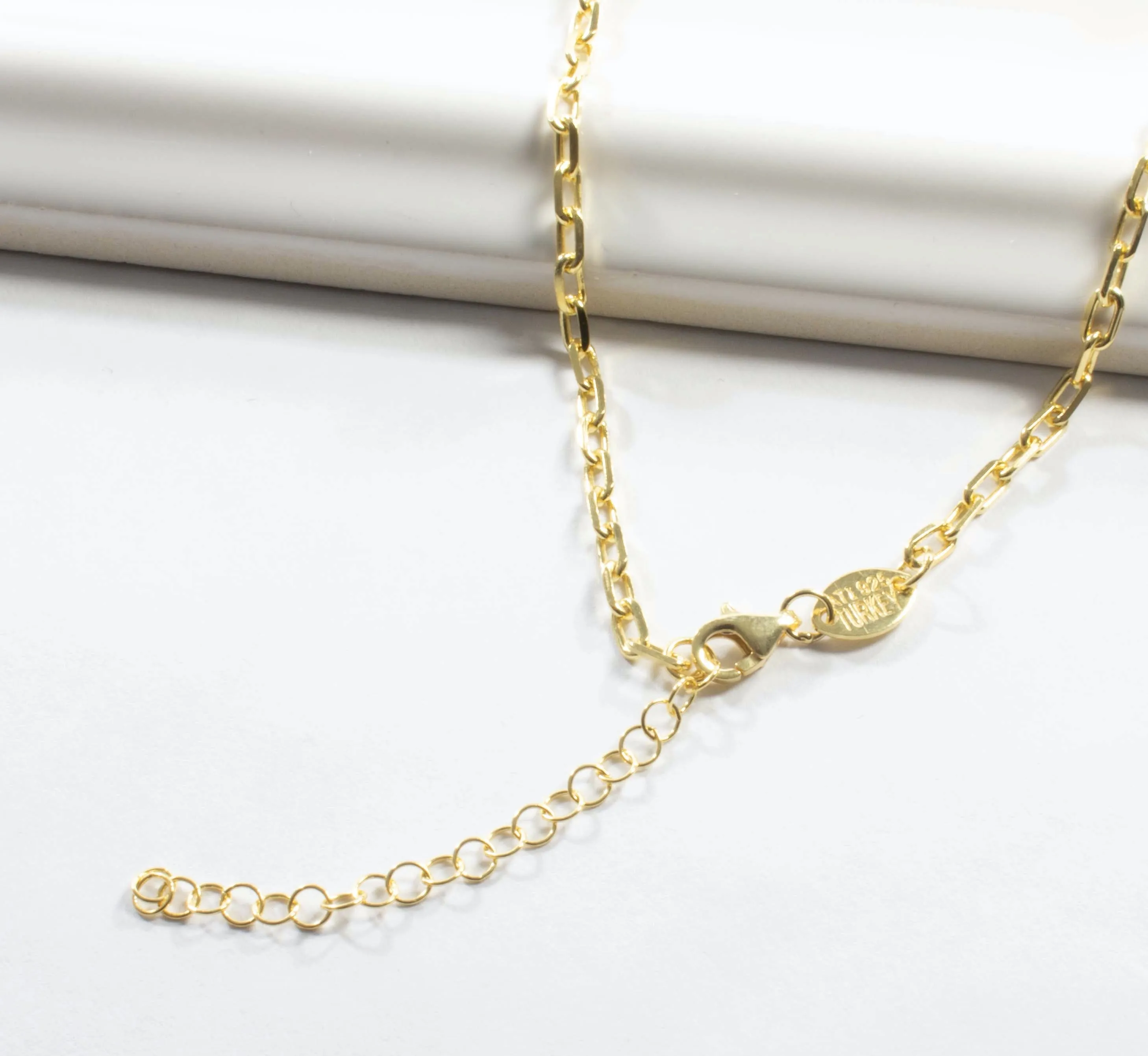 Link Chain Carabiner Lock Necklace - Gold