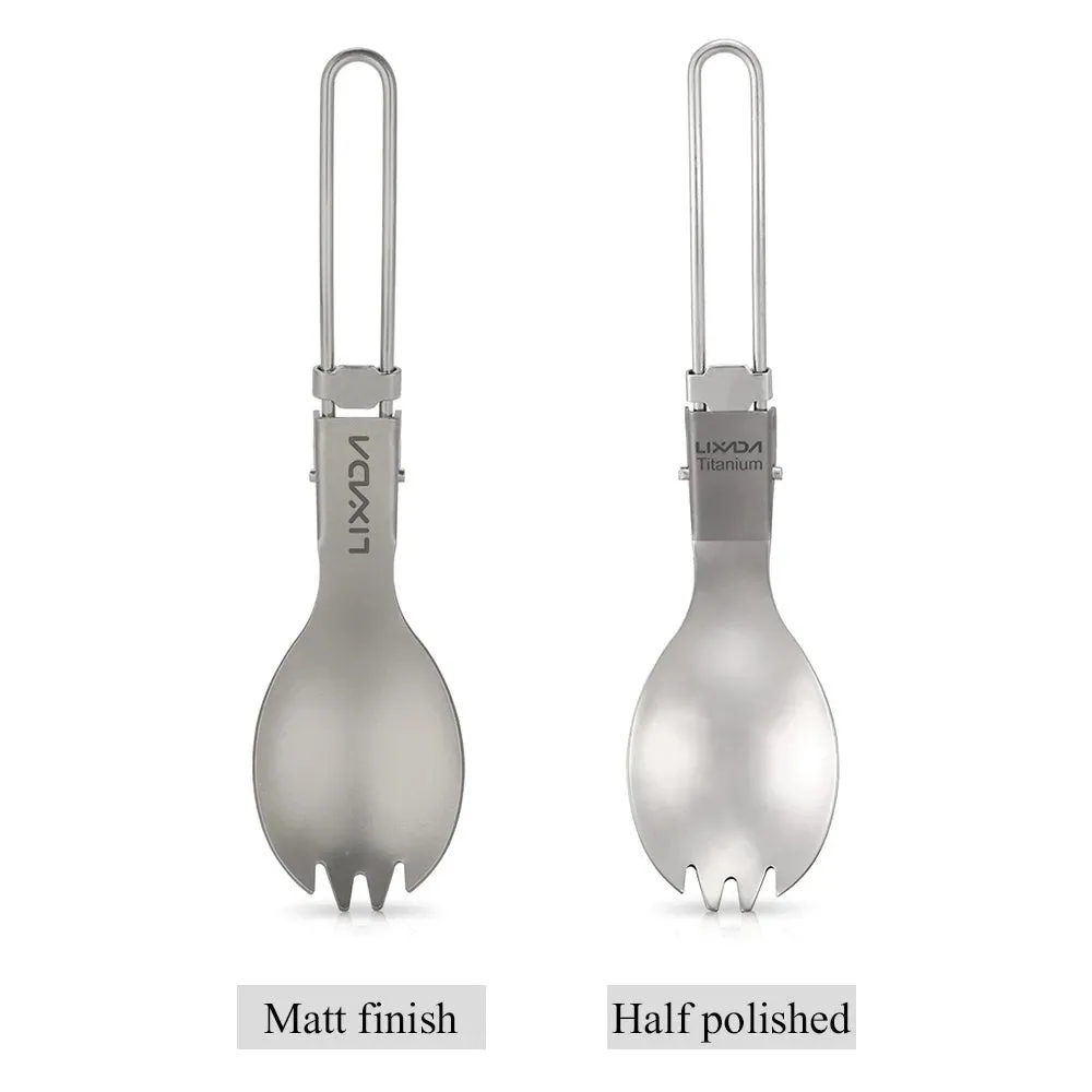 Lixada Lightweight Folding Titanium Spork for Camping & Hiking