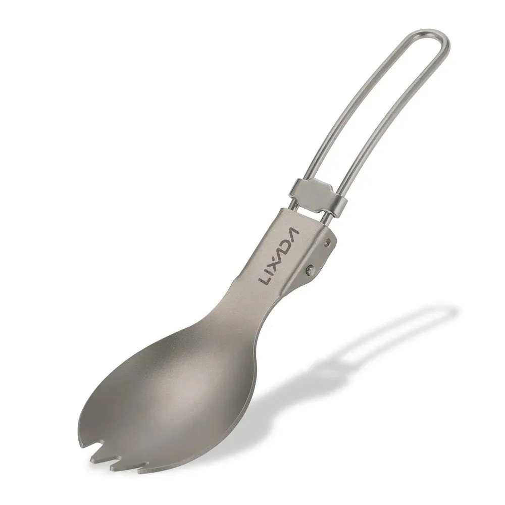 Lixada Lightweight Folding Titanium Spork for Camping & Hiking