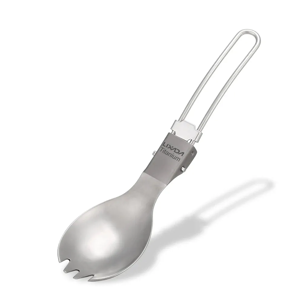 Lixada Lightweight Folding Titanium Spork for Camping & Hiking