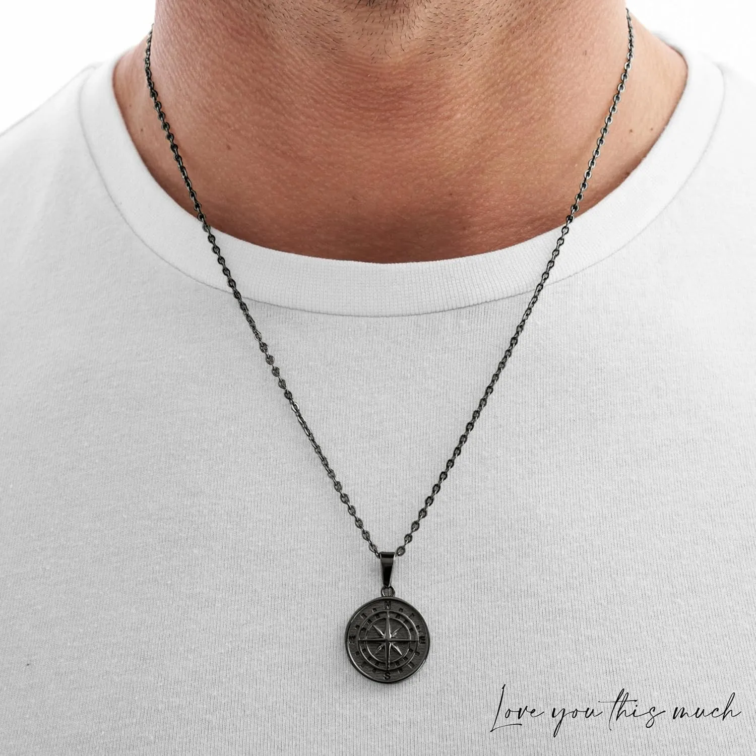 Love You This Much Dad to Be Compass Necklace from Bump, Hospital Gift for New Dad, New Dad Gift from Mom, Birthday Gift for Dad to Be, Expecting Father Gift