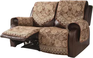 LUFEIJIASHI Waterproof Recliner Sofa Covers Non-Slip Recliner Couch Covers for 2 seat, Split Washable Jacquard Reclining Couch Covers Furniture Protecto (Brown, 2 Seater)