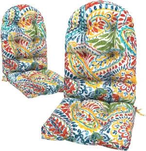 LVTXIII Outdoor Adirondack Chair Cushions, 44x19x4 Inch Non-Slip High Back Rocking Chair Cushion, Tufted Patio Lounge Cushion Seat Cushion, Set of 2, Paisley Multi