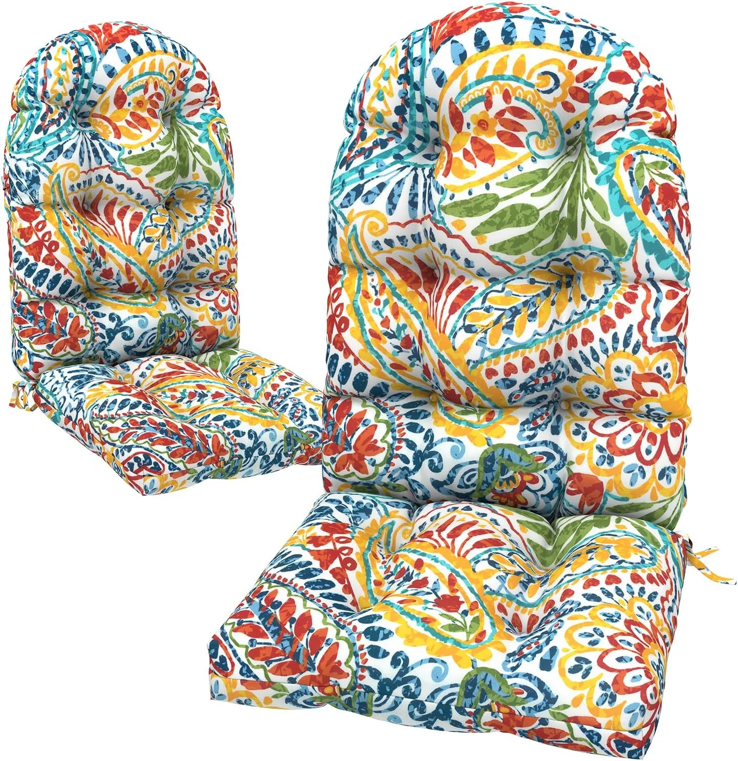 LVTXIII Outdoor Adirondack Chair Cushions, 44x19x4 Inch Non-Slip High Back Rocking Chair Cushion, Tufted Patio Lounge Cushion Seat Cushion, Set of 2, Paisley Multi