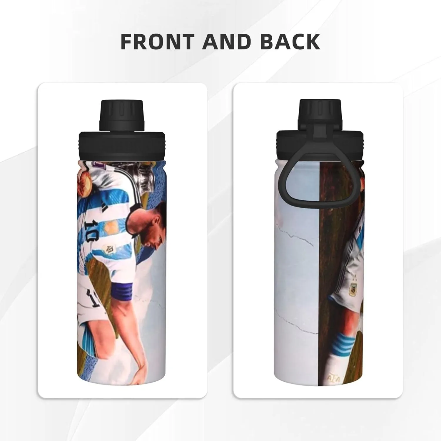 M-essi 18OZ sports insulated water bottle easy to carry with spout cover, insulated water bottle White