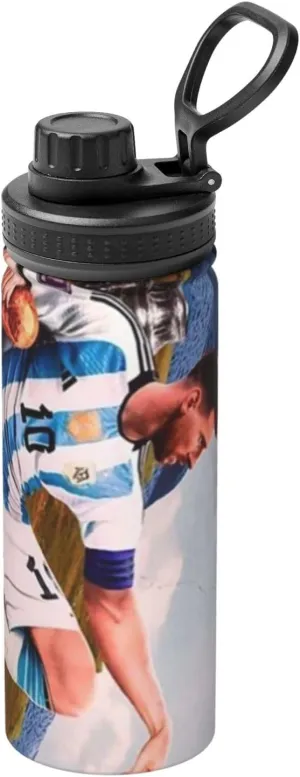 M-essi 18OZ sports insulated water bottle easy to carry with spout cover, insulated water bottle White