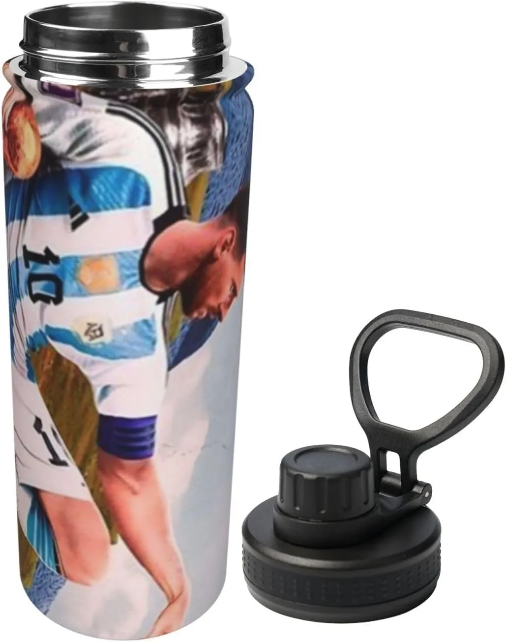 M-essi 18OZ sports insulated water bottle easy to carry with spout cover, insulated water bottle White