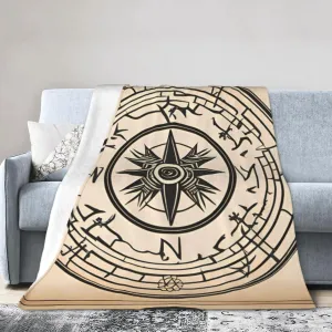 Magic Design Nordic Compass Ultra-Soft Micro Fleece Blanket > Durable and Compactly Foldable. Super Soft 50"X40"