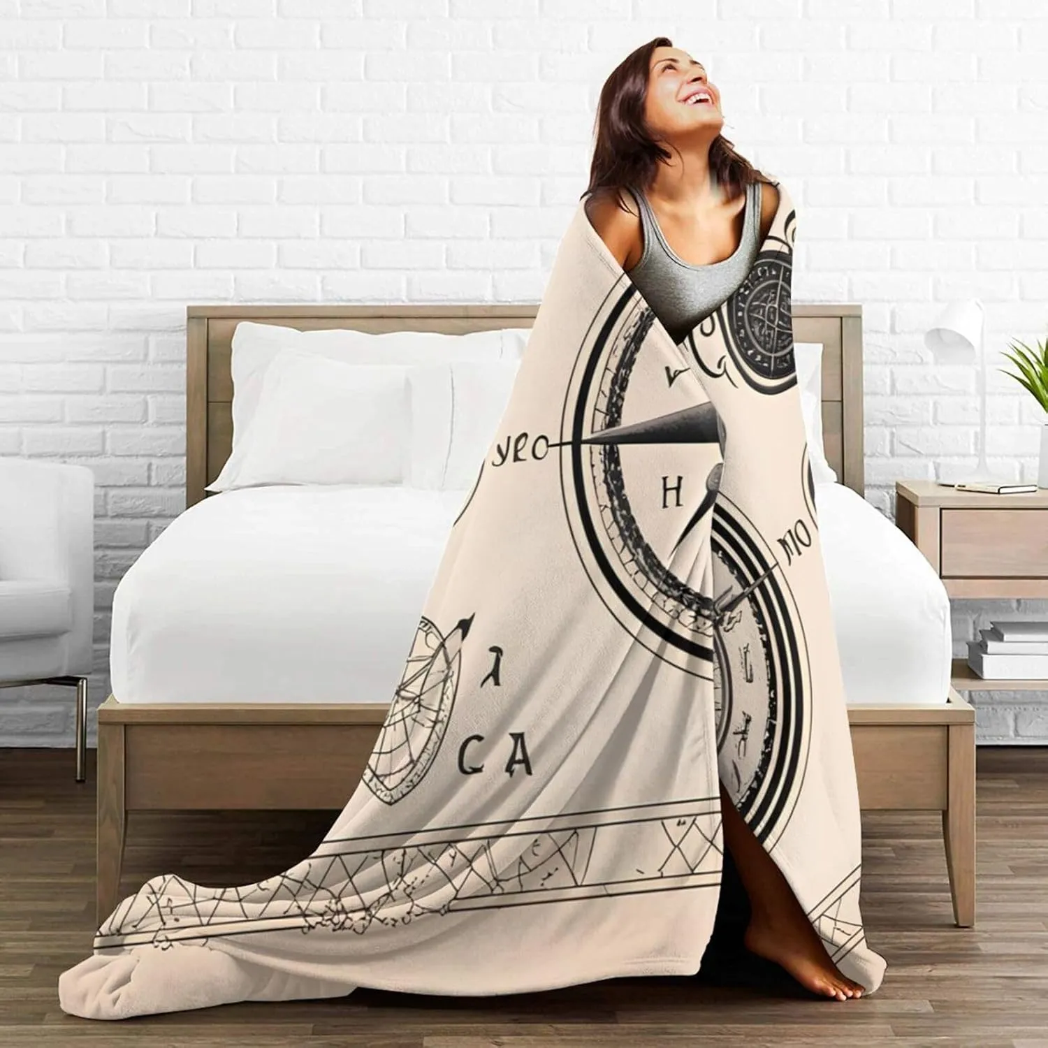 Magical Design Norse Runes Compass Ultra-Soft Micro Fleece Blanket > Durable and Compactly Foldable. Super Soft 50"X40"
