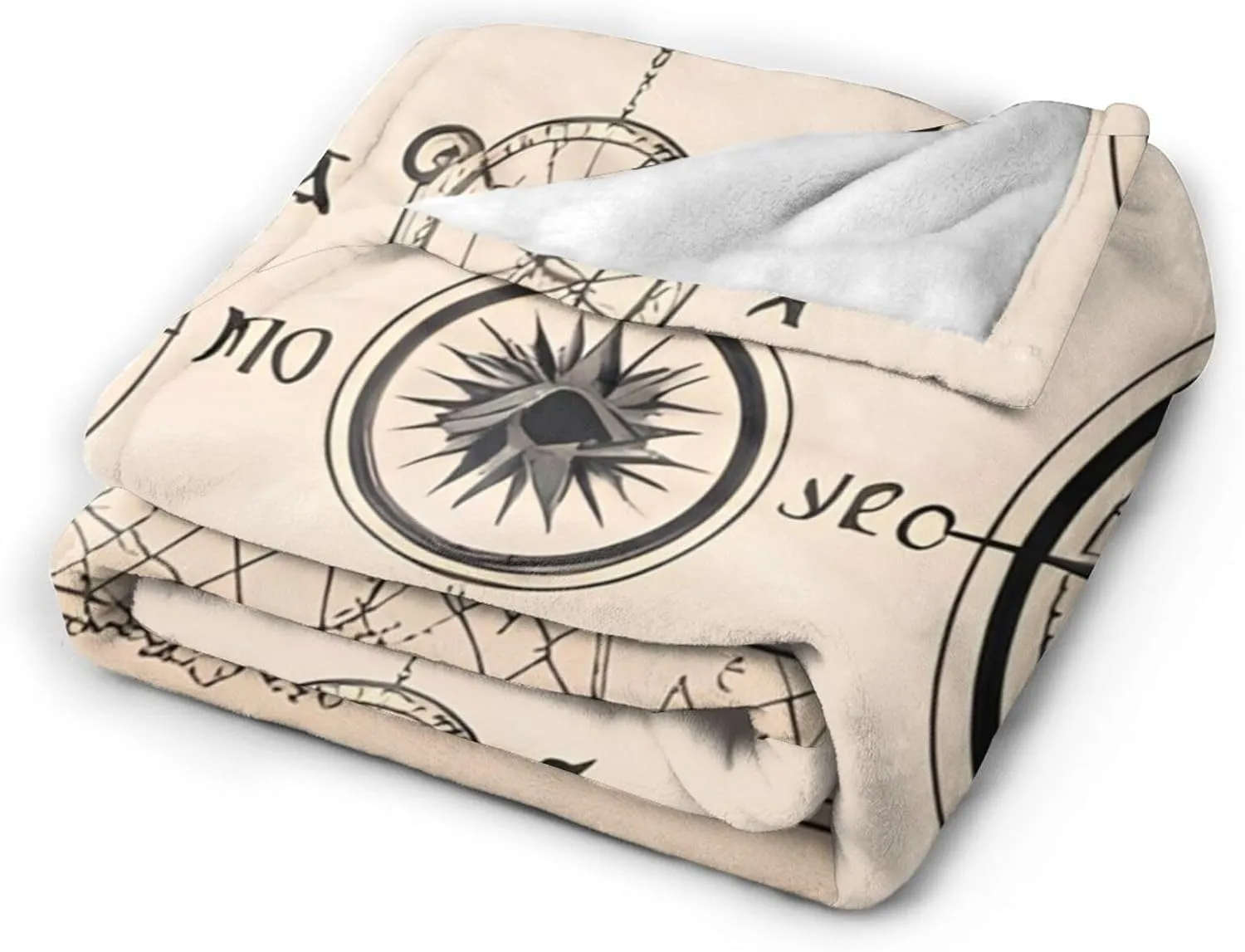 Magical Design Norse Runes Compass Ultra-Soft Micro Fleece Blanket > Durable and Compactly Foldable. Super Soft 50"X40"