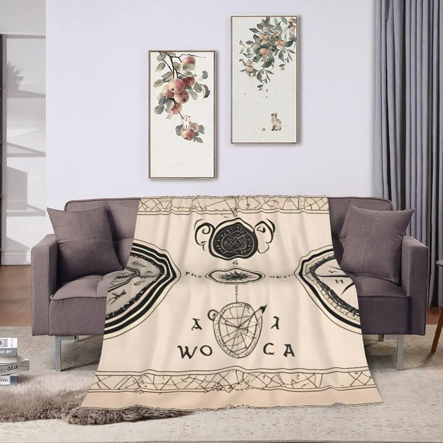 Magical Design Norse Runes Compass Ultra-Soft Micro Fleece Blanket > Durable and Compactly Foldable. Super Soft 50"X40"