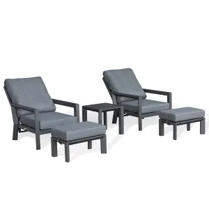 Manhattan 2 Seat Fabric Reclining Lounge Set