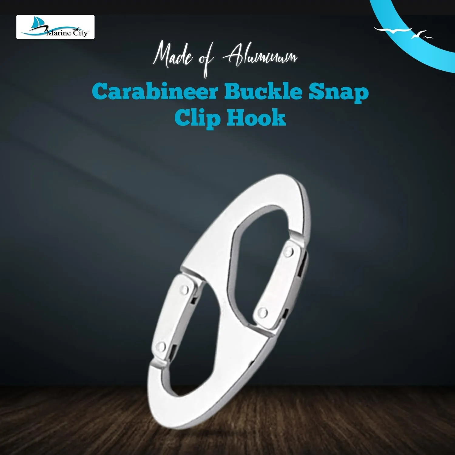 MARINE CITY 8-Shape Carabiner Buckle Snap Clip Hook, Aluminum Alloy, Max Load 15kg, for Hanging Bags, Connecting Tents, Ropes, Kettles