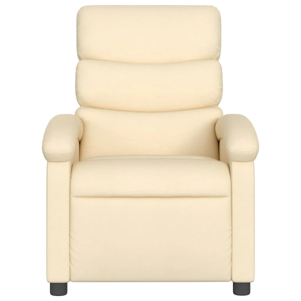 Massage Recliner Chair Cream Fabric