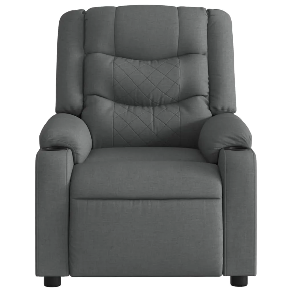 Massage Recliner Chair Dark Gray Fabric